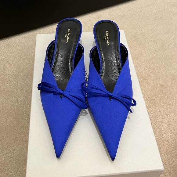 Balenciaga knife mules - blue satin - Picture 2 of 6